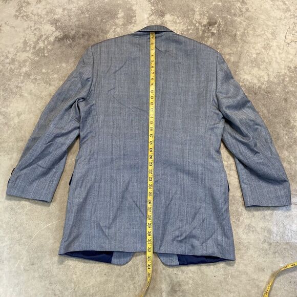 Ralph Lauren Blazer Mens 42L Silk Wool Blend Blue Single Breasted Single Vent - Picture 5 of 10